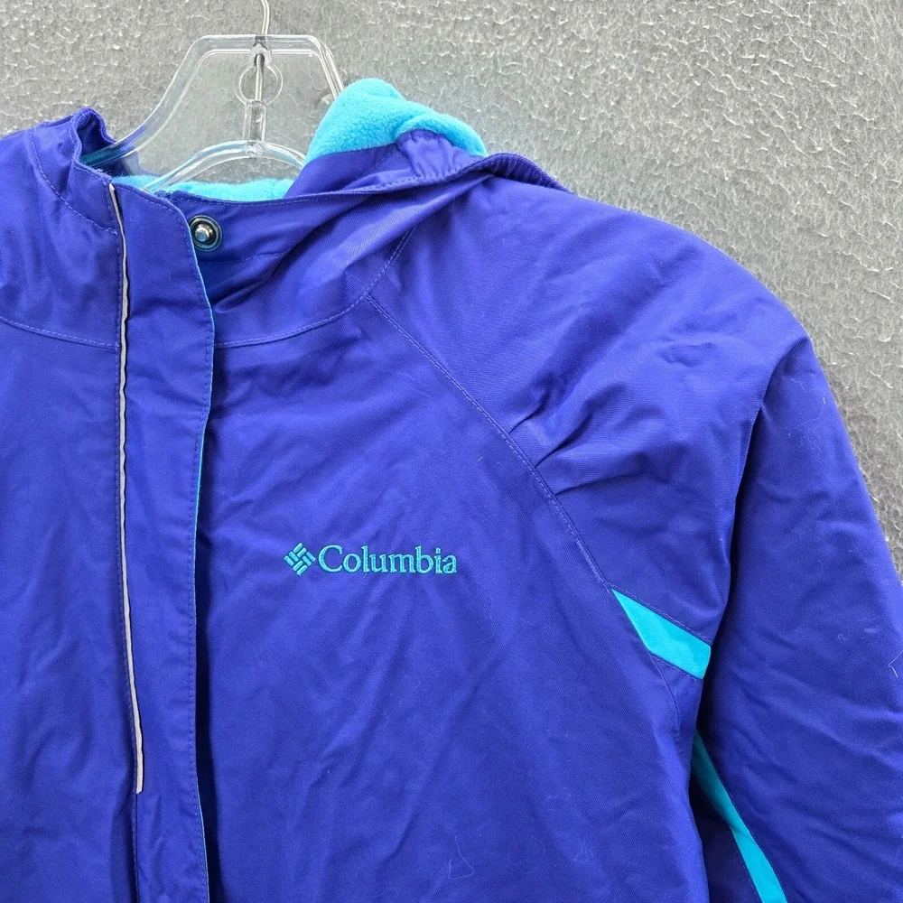 Columbia Boy Jacket XL‎ Blue Hooded Omni Heat Out Grown Pockets Full Zip
